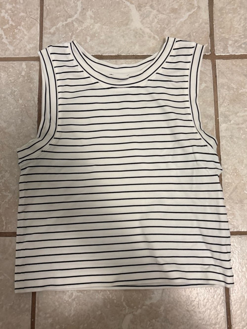Maison Martin Margiela White Tank Top with Black Stripes
